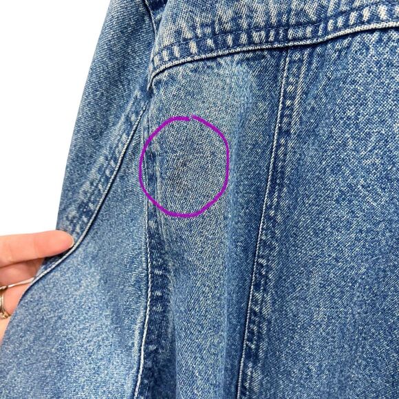 VTG Liz & Me Women’s Studded Blue Denim Cotton Trucker Style Jean Jacket 0X - Picture 12 of 12